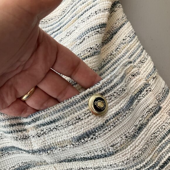 Monroe & Main Size 16 Tweed Beige Jacket Blazer Old Money Lady Like Preppy - Picture 12 of 14